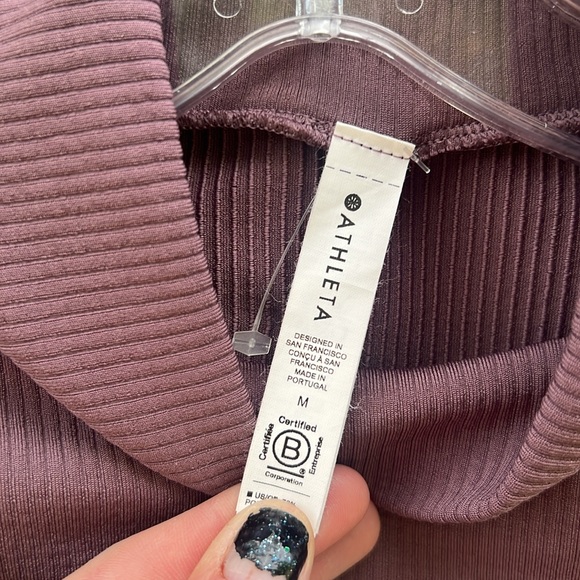 Athleta ribbed high collar sleeveless top tank - Picture 4 of 7